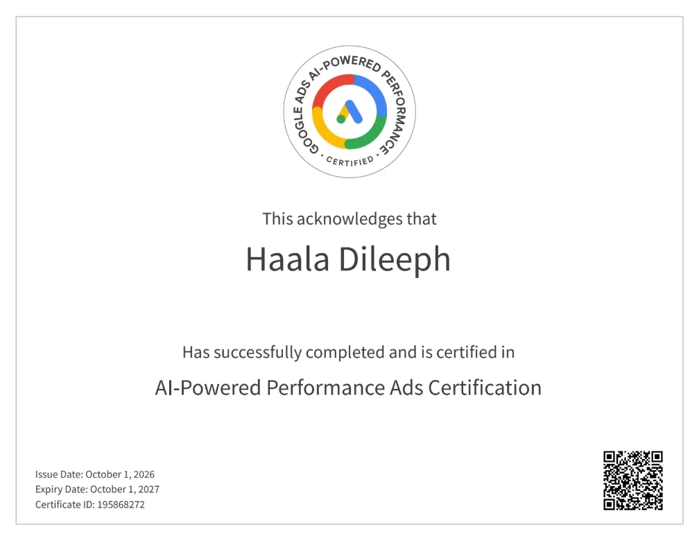 AI Powered Performance Ads Certification.